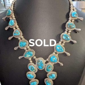 Vintage Sterling Silver Squash Blossom Necklace